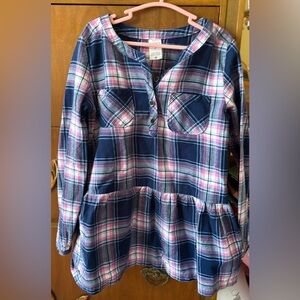 Carter's Girl's Plaid Button-Up Tunic